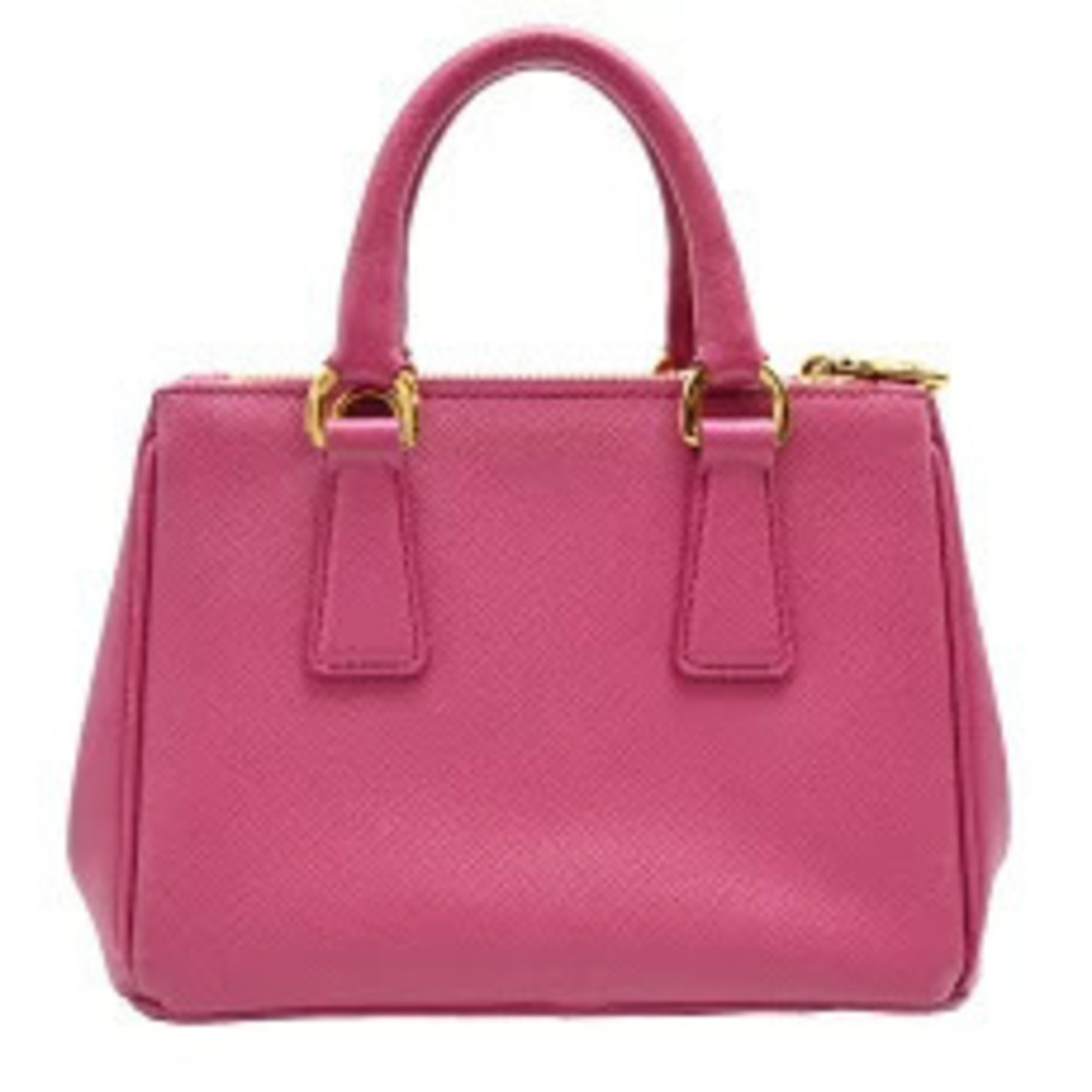 Prada Saffiano Lux Handbag Galleria FUXIA Black